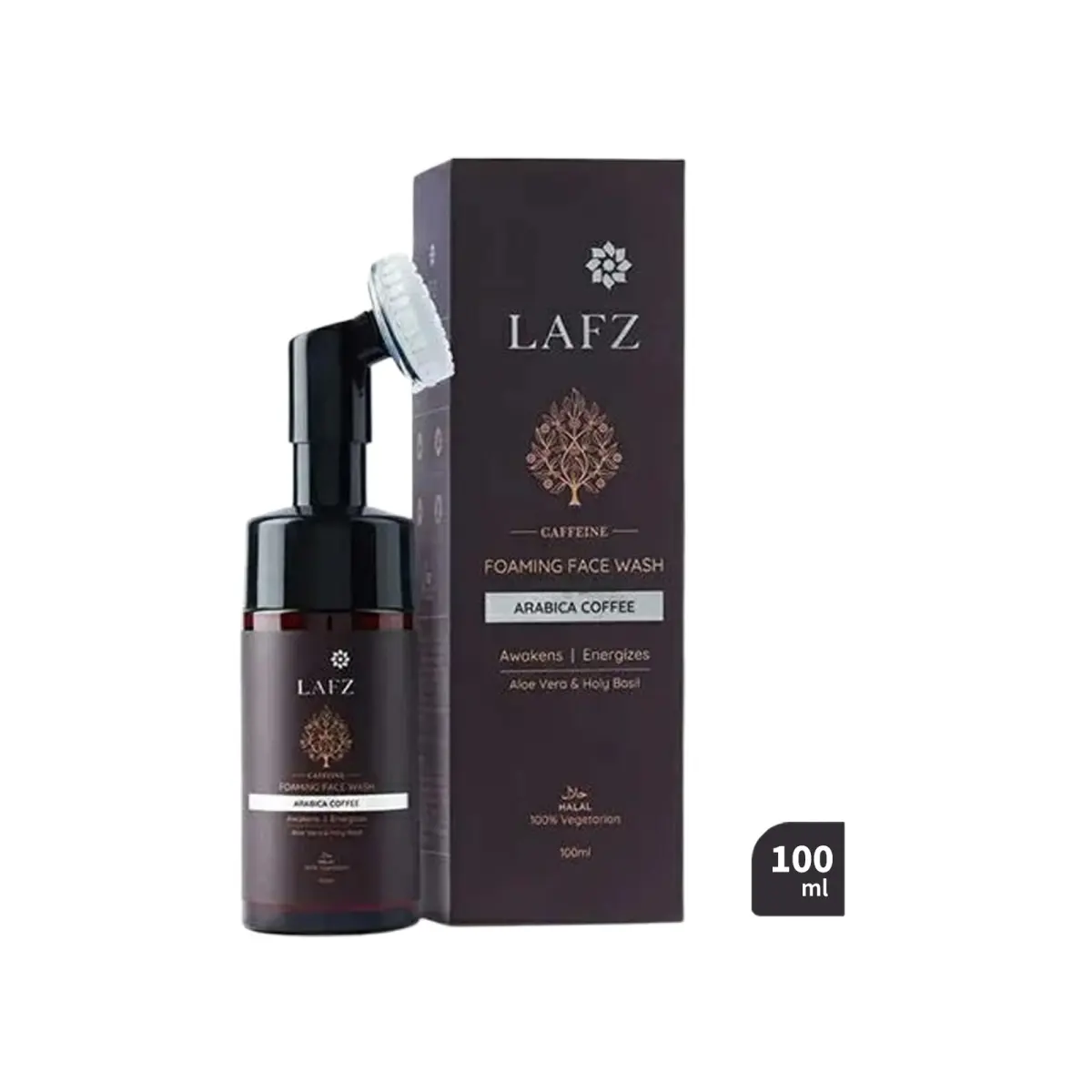 Lafz Caffeine Foaming Face Wash with Arabica Coffee, Aloe Vera & Holy Basil (100 ml)