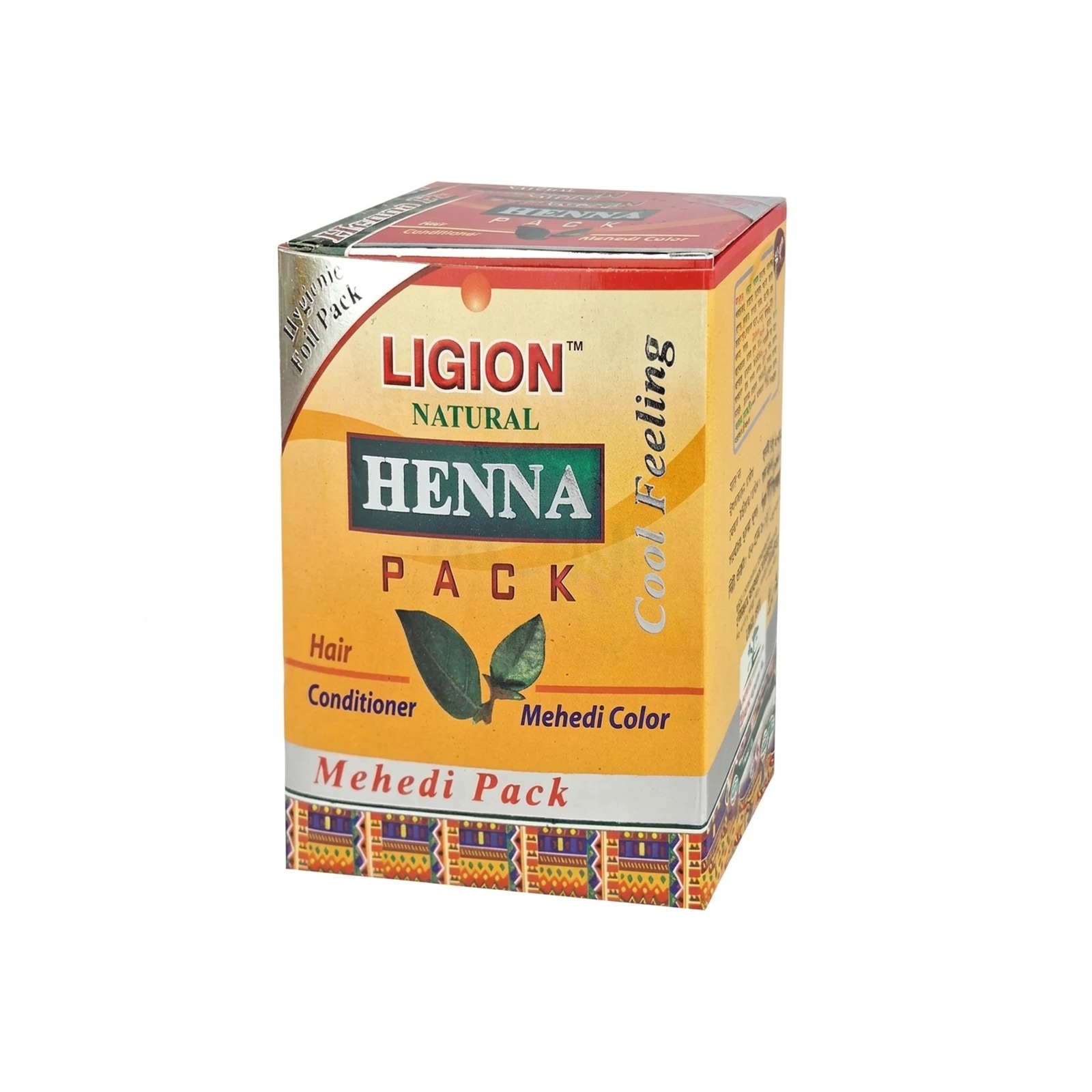 Ligion Natural Henna Pack with Cool Feeling - Hair Conditioner & Mehedi Color