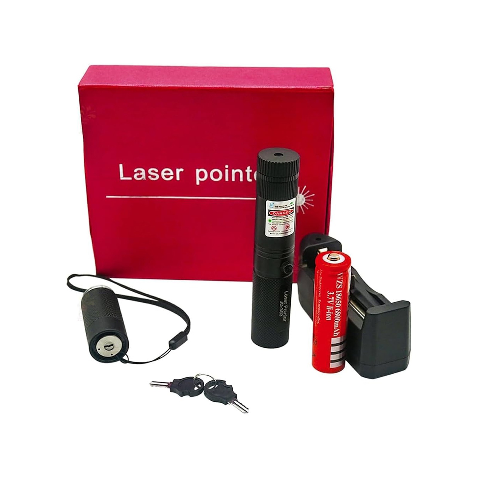High Power Green Laser Pointer (JD-303) with Charger & Battery Set