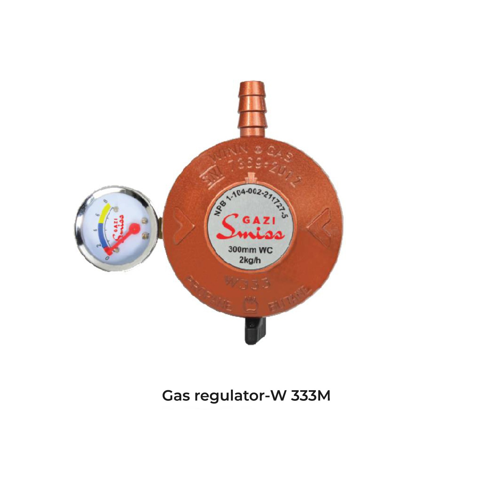 Gazi Smiss Regulator W-333M is a low-pressure LPG gas cylinder regulator