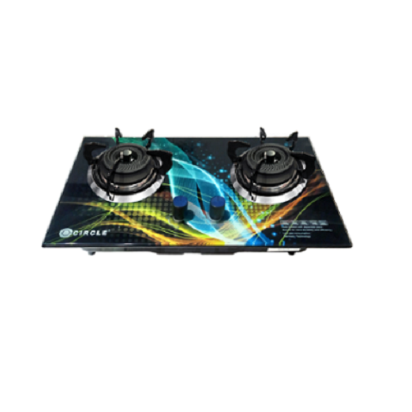 CIRCLE CABINET DOUBLE BURNER 3D-CGB-C2 GLASS GAS STOVE