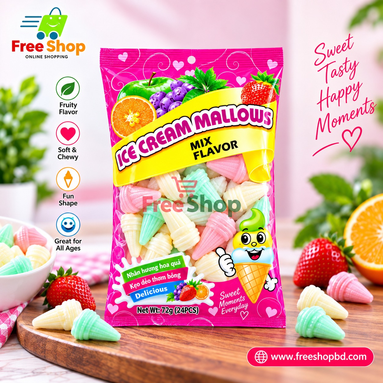 ICE CREAM MALLOWS-MIX FLAVOUR