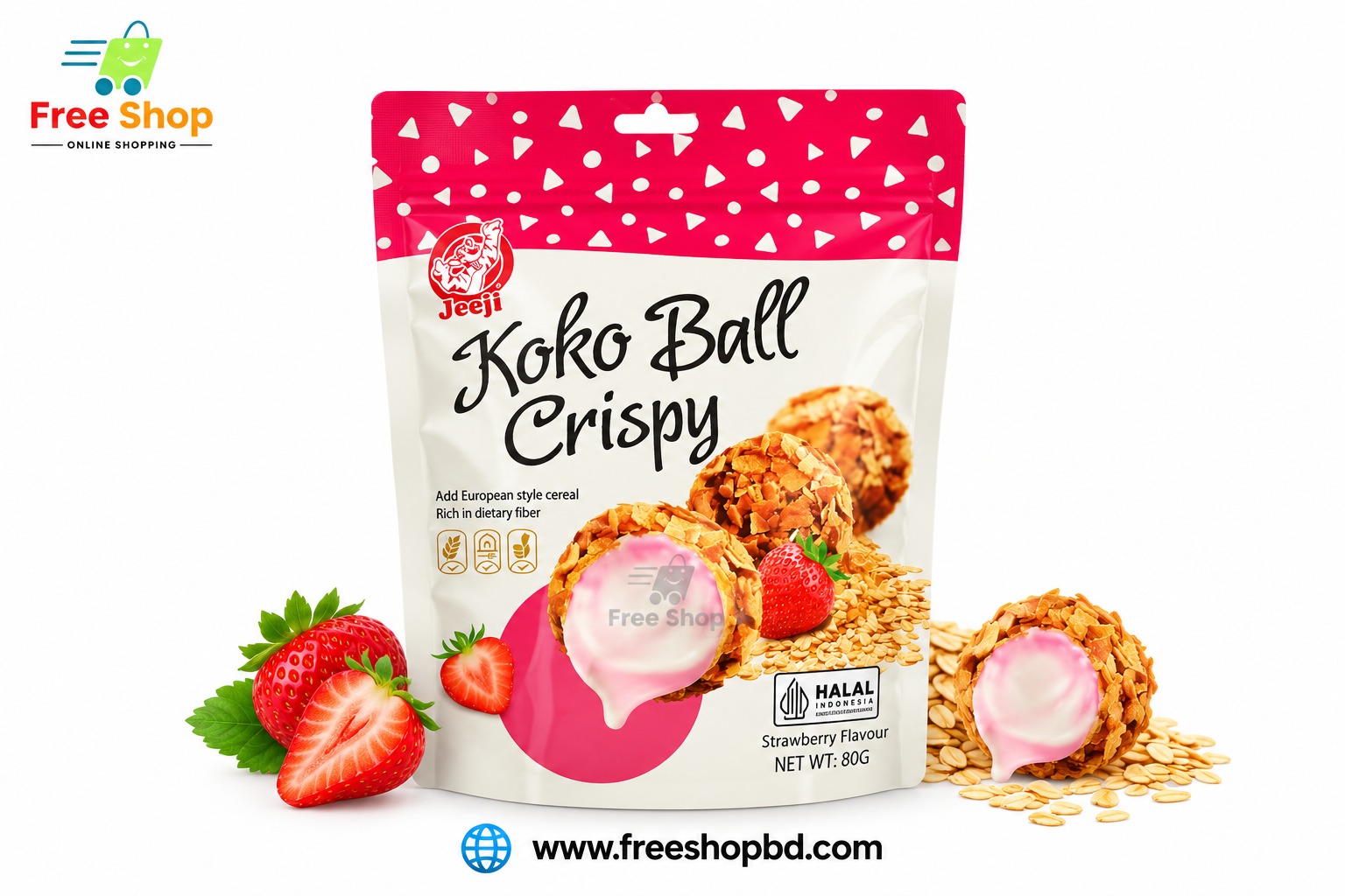 কোকো বল ক্রিস্পি-Strawberry