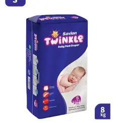 Savlon Twinkle Baby Pant Diaper (Size S, Up to 8 kg, 42 Pcs)