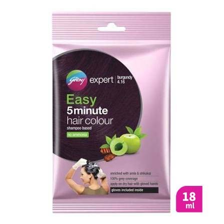 Godrej Expert Easy 5 Minute Hair Colour Shampoo Based – Burgundy 4.16 (18 ml)