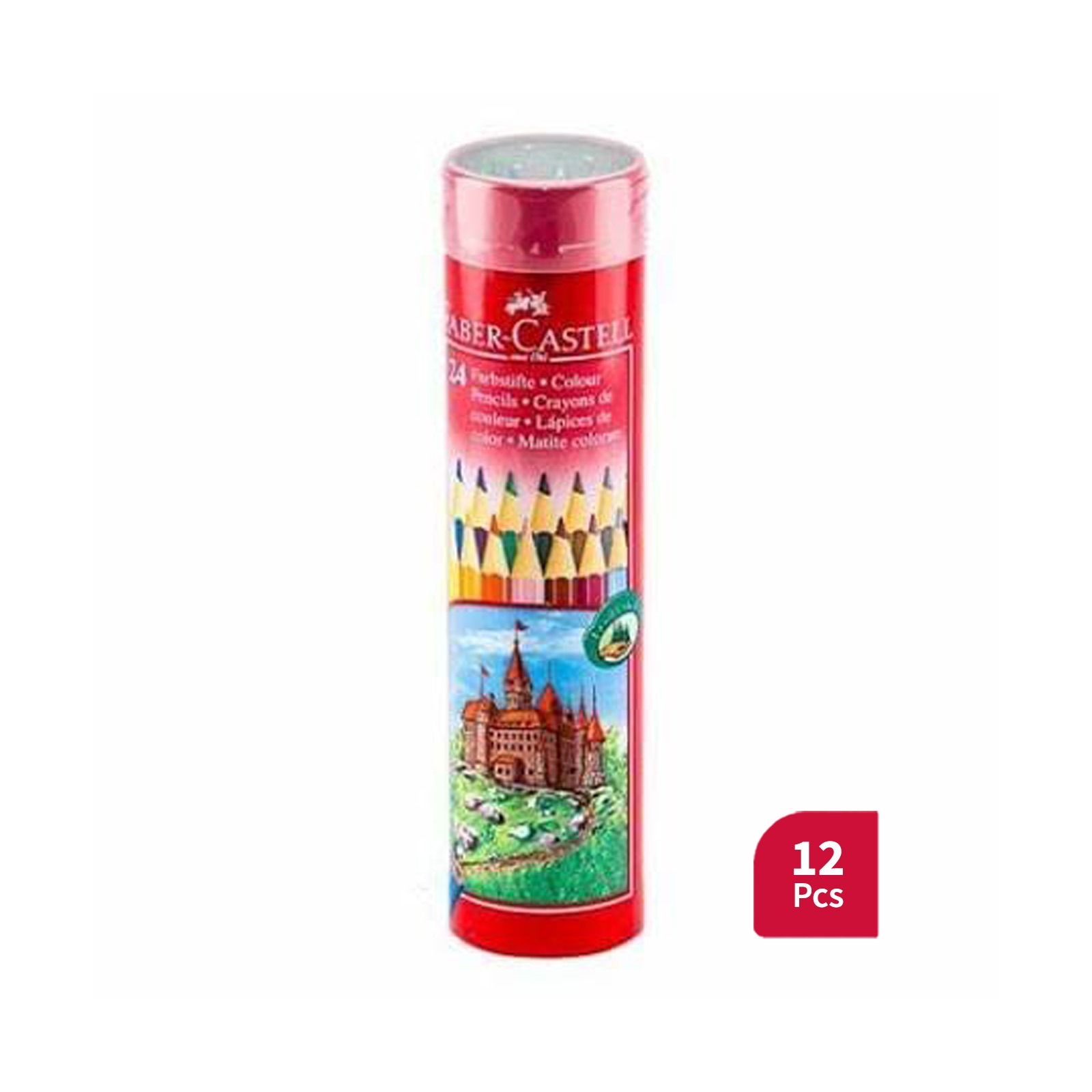 Faber-Castell Colour Pencils Container Pack (24 Shades / 12 Pcs)