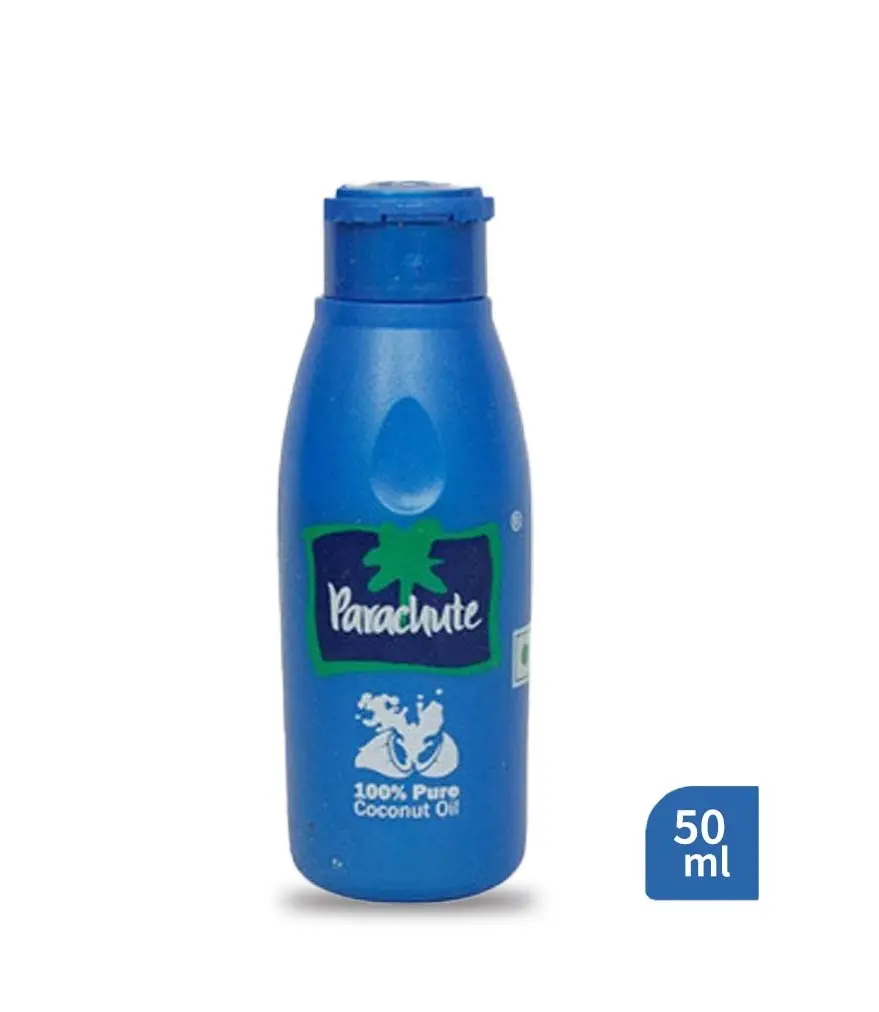 Parachute 100% Pure Coconut Oil (50 ml) – Pure Nourishment for Naturally Strong & Shiny Hair!