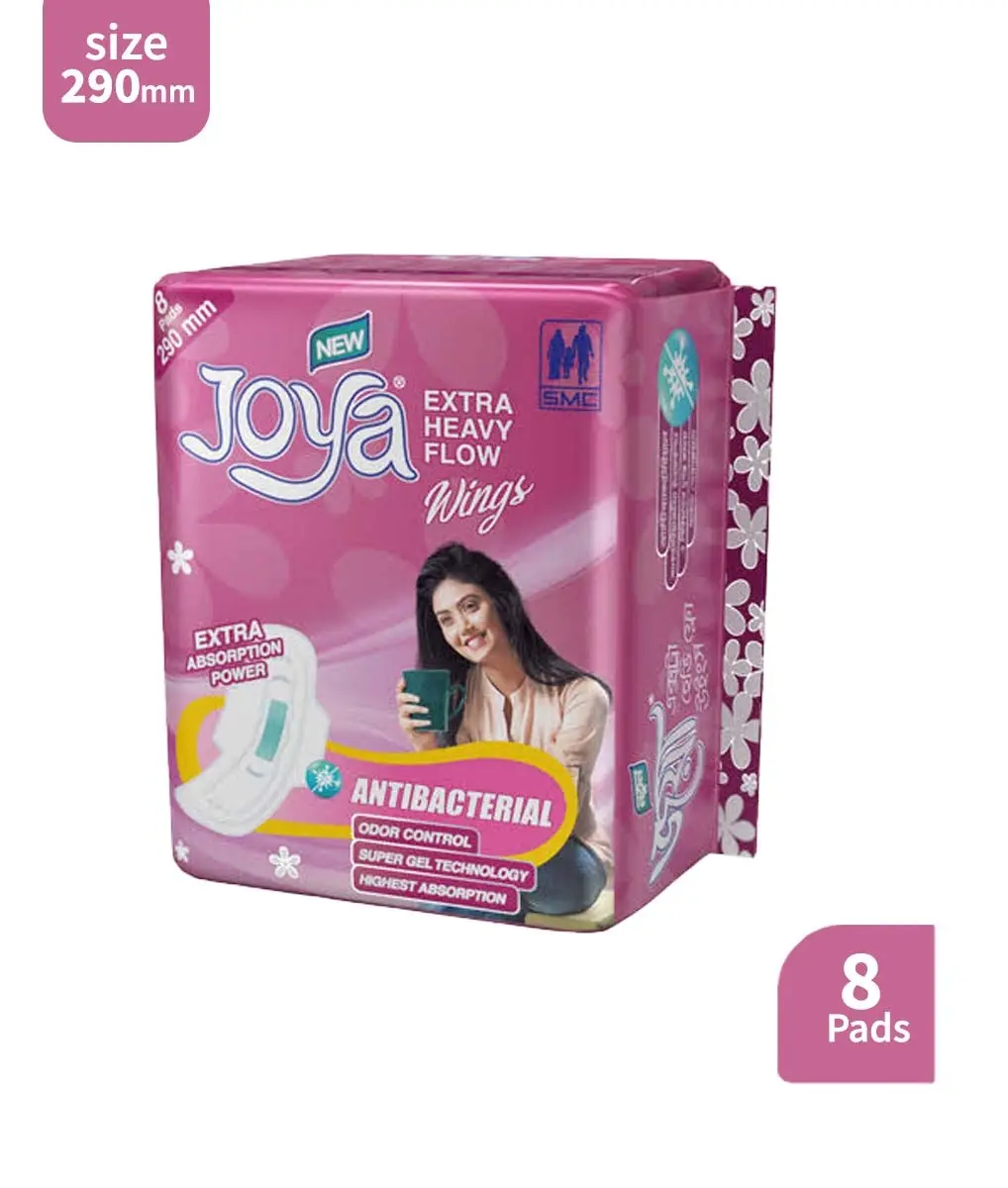 Joya Extra Heavy Flow Wings Antibacterial Sanitary Napkin (8 Pads - 290mm)