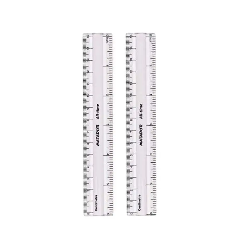 Matador All-time Transparent Plastic Scale (6 Inch / 15 cm - Set of 2)