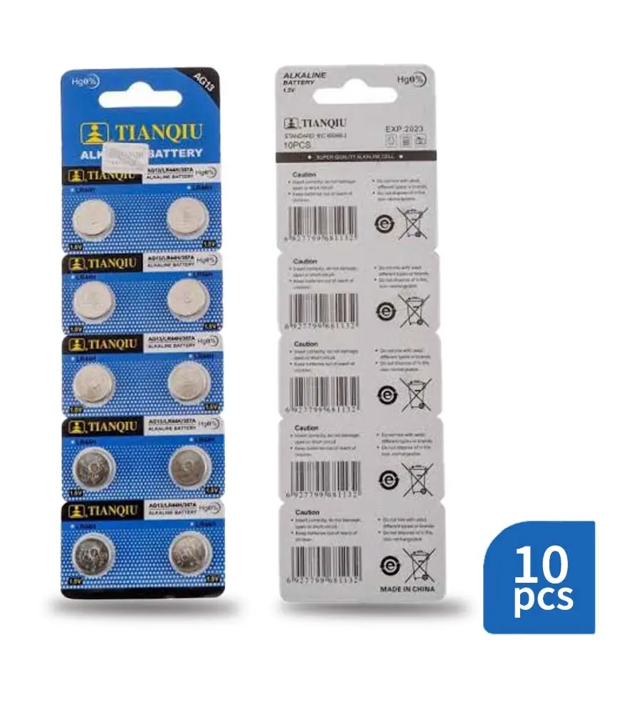 TIANQIU AG13 Alkaline Button Cell Battery 10 Pcs