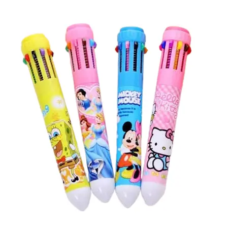 Kids Cartoon 10 Color Retractable Ballpoint Pen
