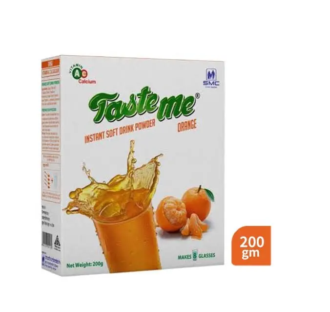 SMC Taste-Me Orange Instant Soft Drink Powder (200 gm Box Pack)