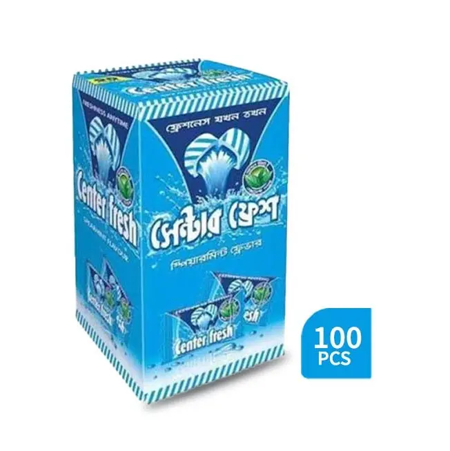 Center Fresh Spearmint Flavored Liquid Filled Chewing Gum Box (100 Pcs)