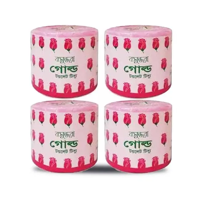 Bashundhara Gold Toilet Tissue Paper (4 Rolls Pack)
