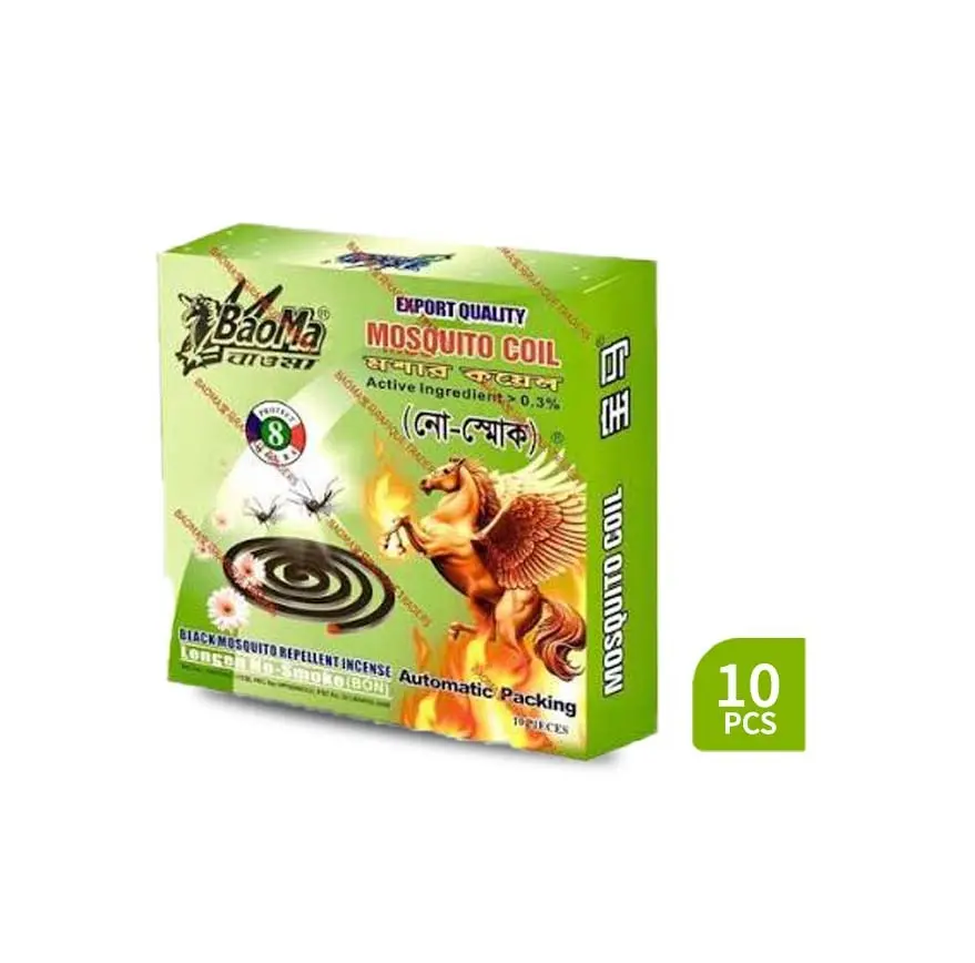 BaoMa Export Quality No-Smoke Black Mosquito Coil Box (10 Pcs)