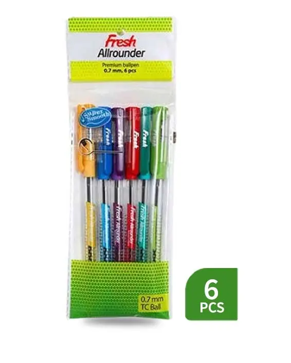 Fresh Allrounder Premium Ballpen 0.7 mm (6 Pcs Pack)
