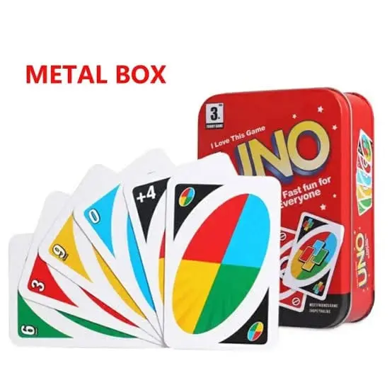Classic UNO Card Game with Metal Tin Box