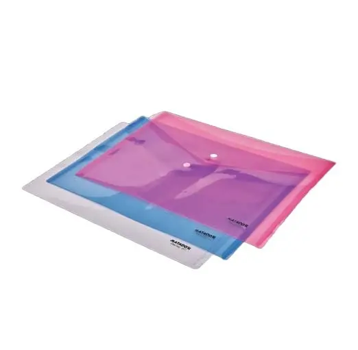 Matador Clear Plastic Button Envelope File Bag