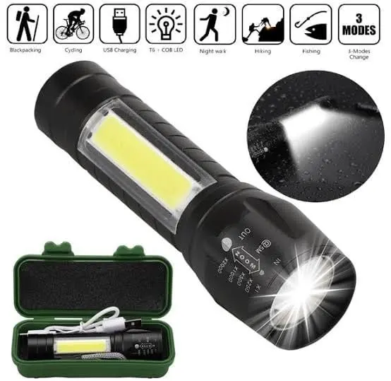 Rechargeable Tactical LED Torch Light with COB Side Light (515/T6+COB)