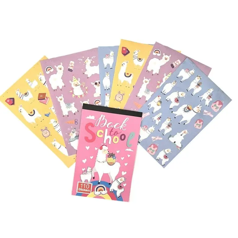 Back to School Llama Sticker Book (110 Stickers)