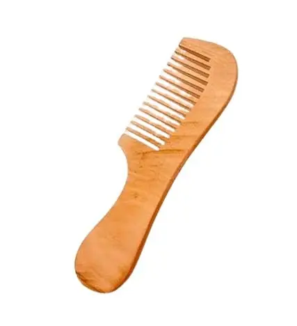 Natural Wooden Hair Comb with Handle