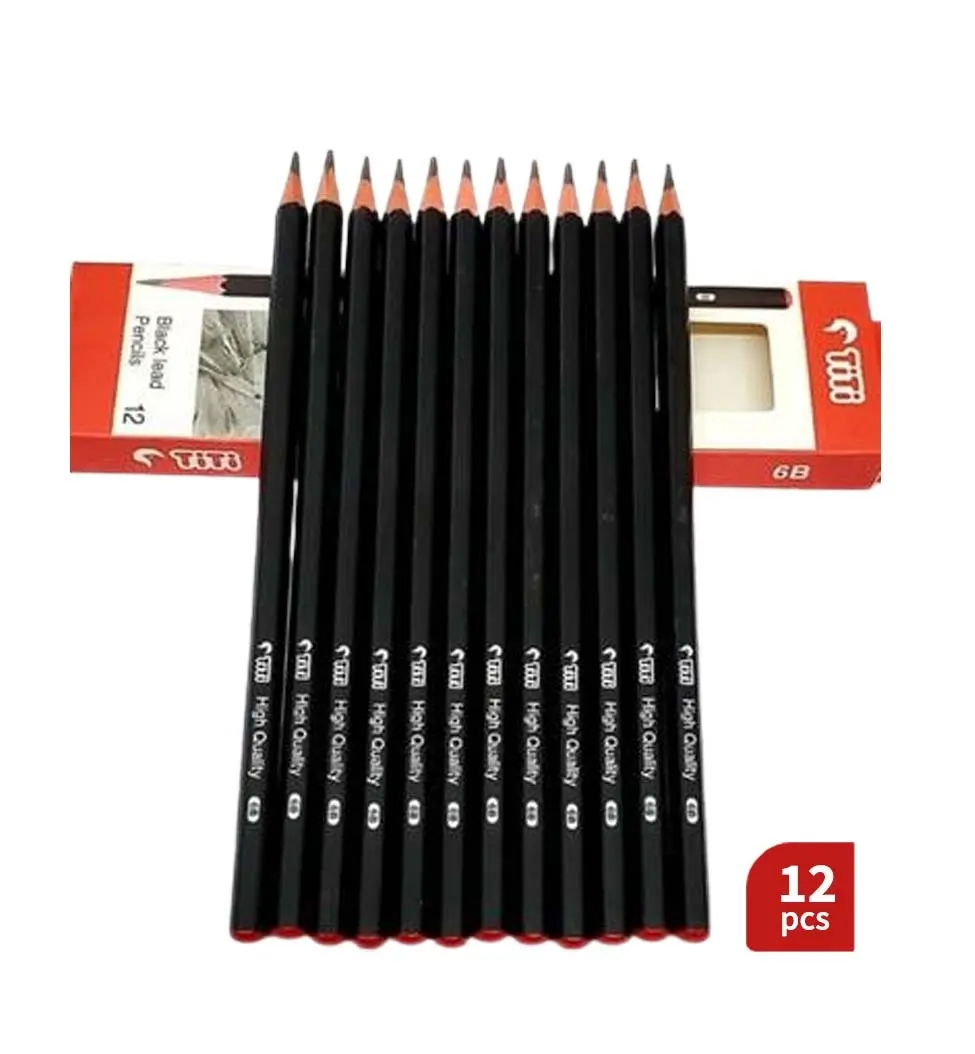 TiTi 6B Black Lead Pencils (12 Pcs Box)