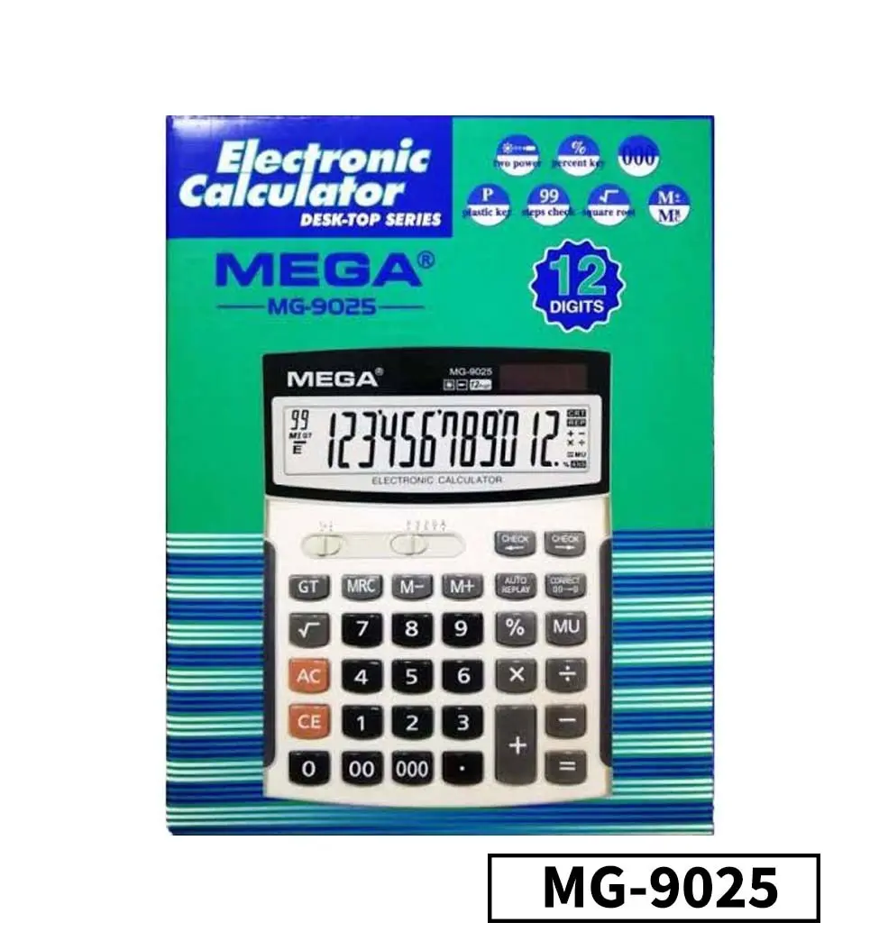 MEGA MG-9025 12-Digits Electronic Desk-Top Calculator