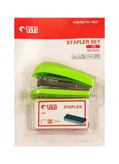 TiTi Mini Stapler Set with Staples (Model TS-10S/2, No. 8243)