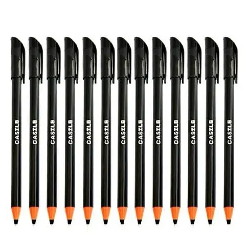 Castle Black Gel/Ballpoint Pen Set (Pack of 12)