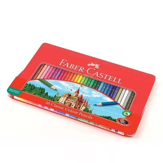 Faber-Castell 36 Classic Colour Pencils in Metal Tin Box
