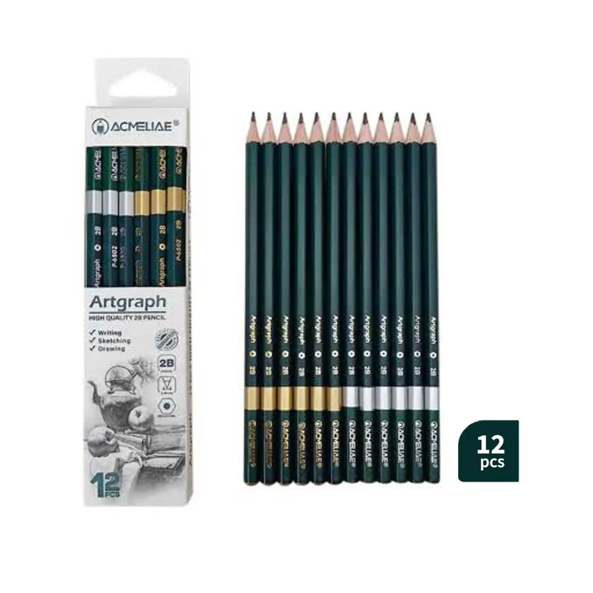 ACMELIAE Artgraph High Quality 2B Pencils (12 Pcs Box)