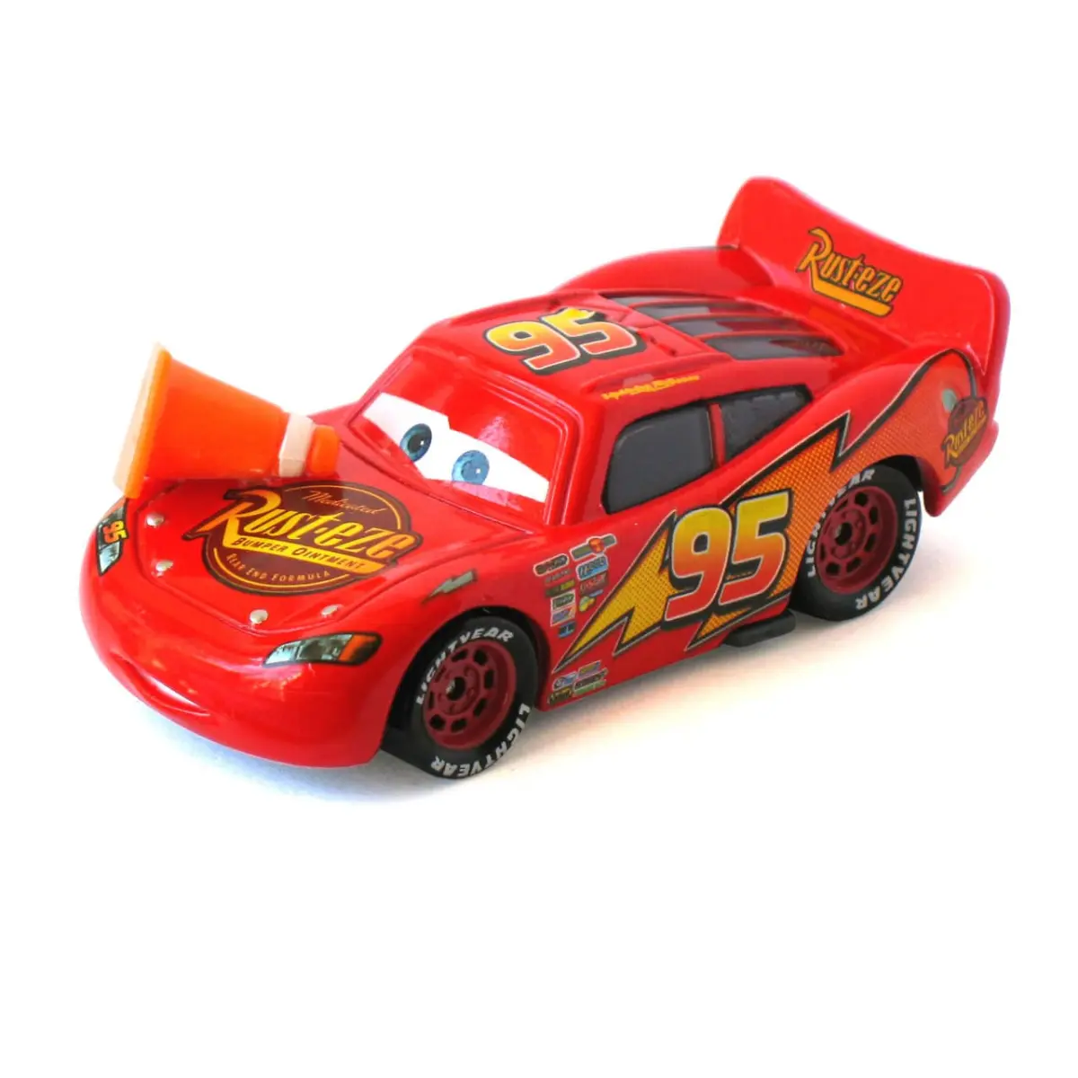 Disney Cars Lightning McQueen Toy Car with Traffic Cone