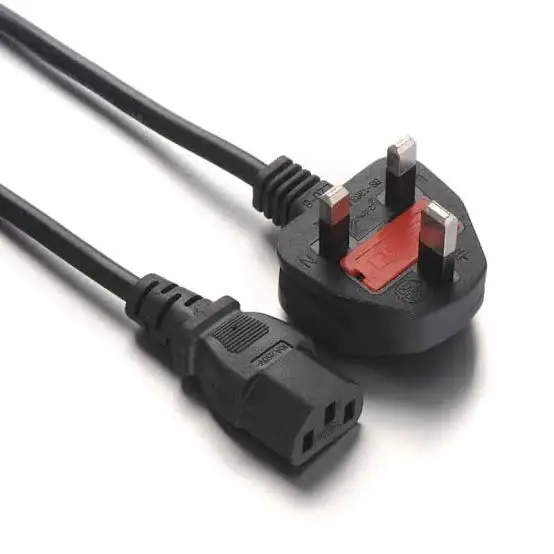 3-Pin UK Plug to C13 Power Cord Cable