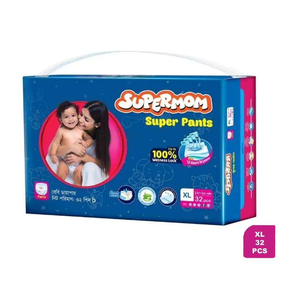 Supermom Super Pants Baby Diaper - XL (12-20 kg) 32 Pcs