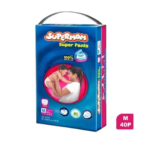 Supermom Super Pants Baby Diaper - Medium (6-11 kg) 40 Pcs