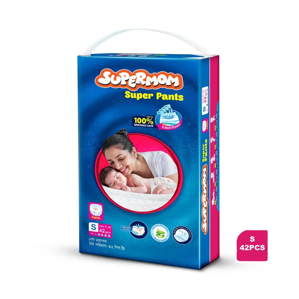 Supermom Super Pants Baby Supermom Diaper - Small (Up to 8 kg) 42 Pcs