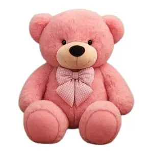 Cute Soft Plush Pink Teddy Bear Toy with Bow