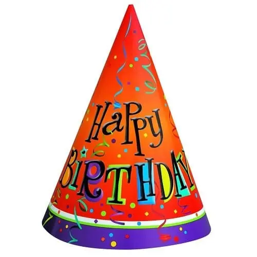 Colorful Happy Birthday Cone Party Hat