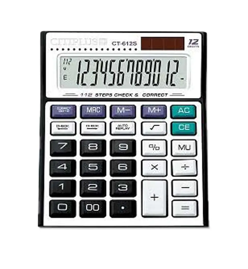 CITIZEN CT-612S 112 Steps Check & Correct 12-Digit Desktop Calculator