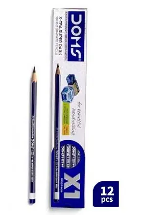 DOMS X1 Extra Super Dark HB/2 Graphite Pencils Box (12 Pcs)