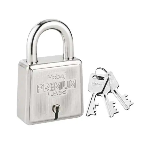 Mobaj Premium 7 Levers Heavy-Duty Steel Padlock with Keys