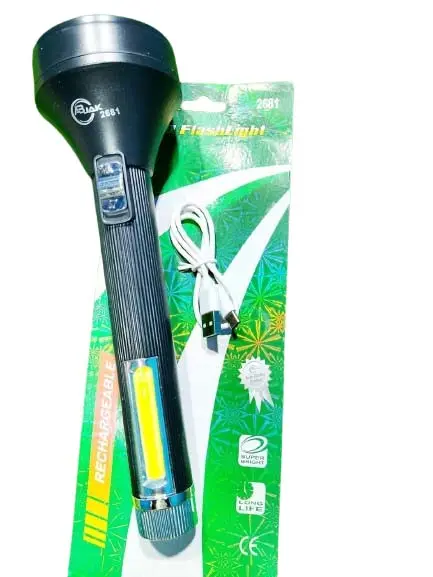 Ruak 2681 USB Rechargeable LED Torch with Side COB Light