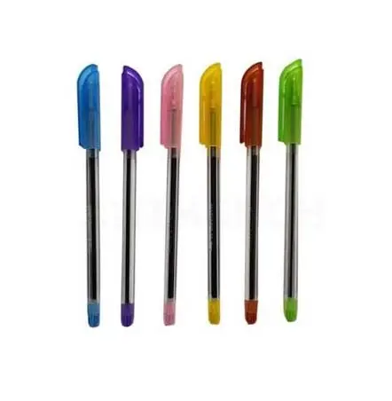 Colorful Transparent Cap Ball Pen Set