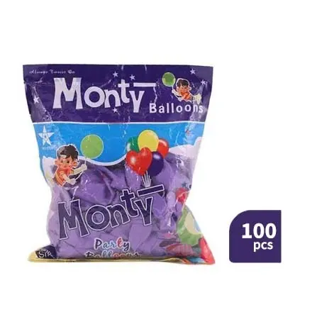 Monty Party Balloons – 100 Pcs Pack (Purple)