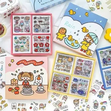 Cute Girl Theme DIY Sticker Gift Box Set