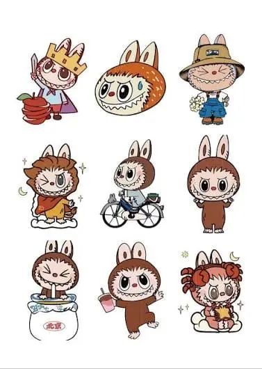 Labubu Monster Expression Sticker Sheet