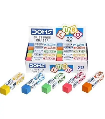 DOMS Cubo Dust Free Colorful Erasers Box