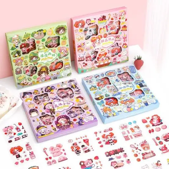 Momo Cute Girl Theme Sticker Gift Set
