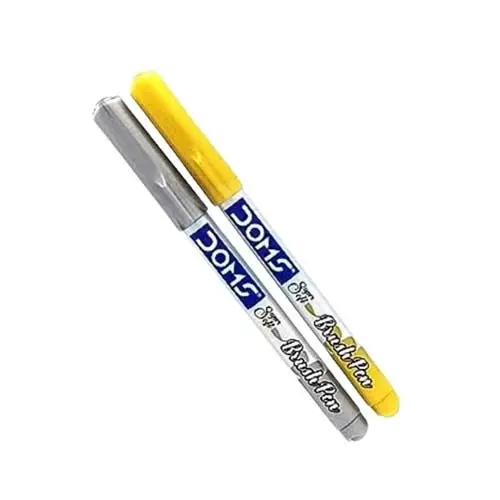 Doms Metallic Brush Pens Set 2pec (Gold and Silver)