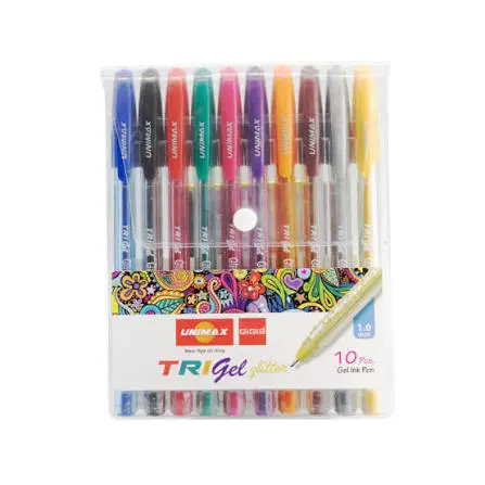 Unimax TriGel Glitter Gel Pen Set (10 Pcs)